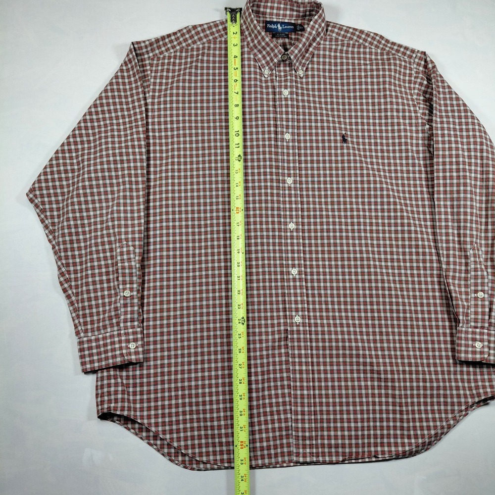 Ralph Lauren Blake Cotton L/S Oxford Check Plaid Button Down Shirt Mens XL Pony - Picture 6 of 8